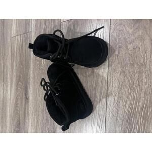 UGG Black Suede Shearling-Lined Boots - Little Kids Size 13